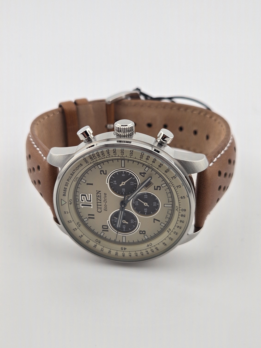 NEW Citizen Men's CA4500-08X Eco-Drive Chronograph Stainless Steel Leather Watch - Picture 2 of 15